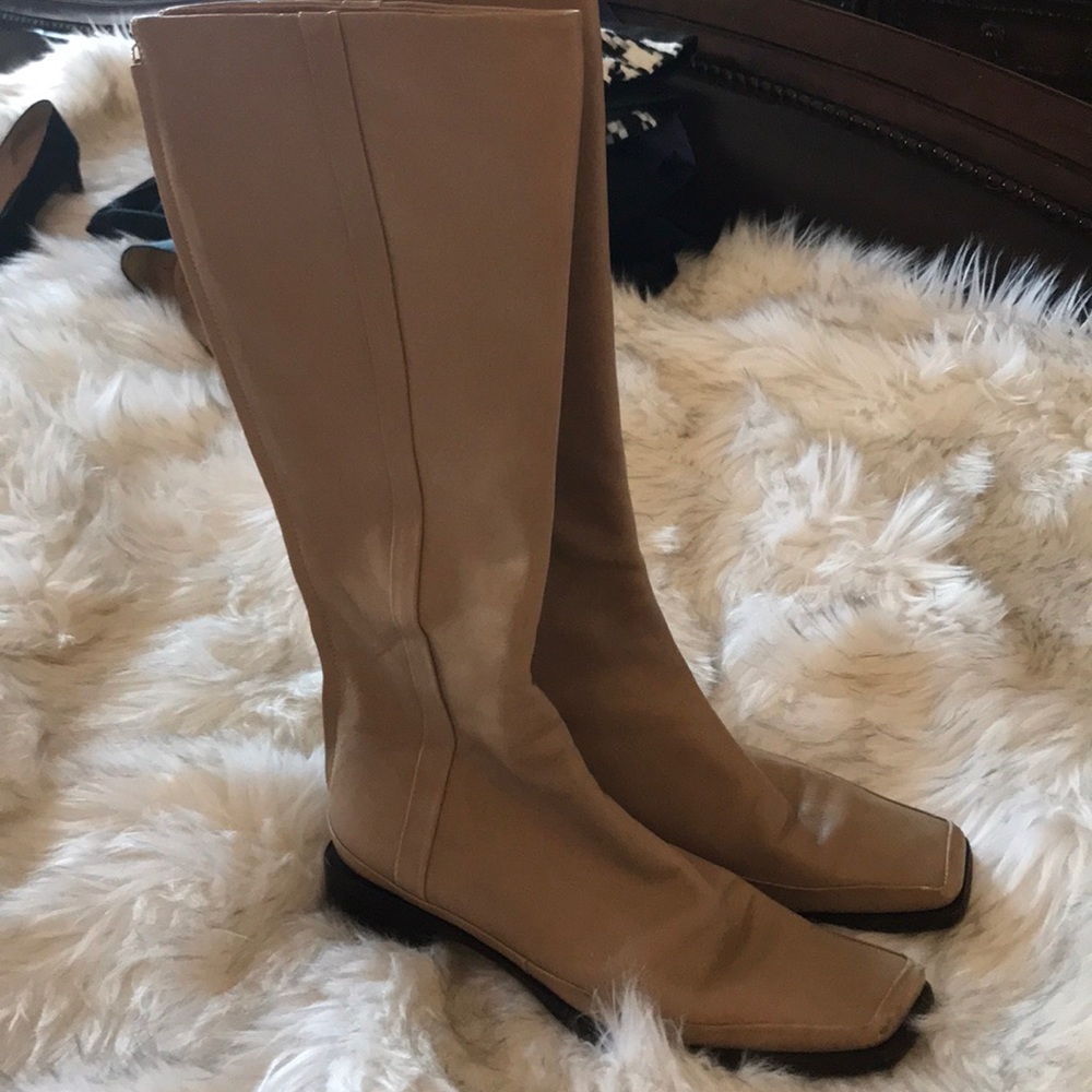 Pollini square toe high boots